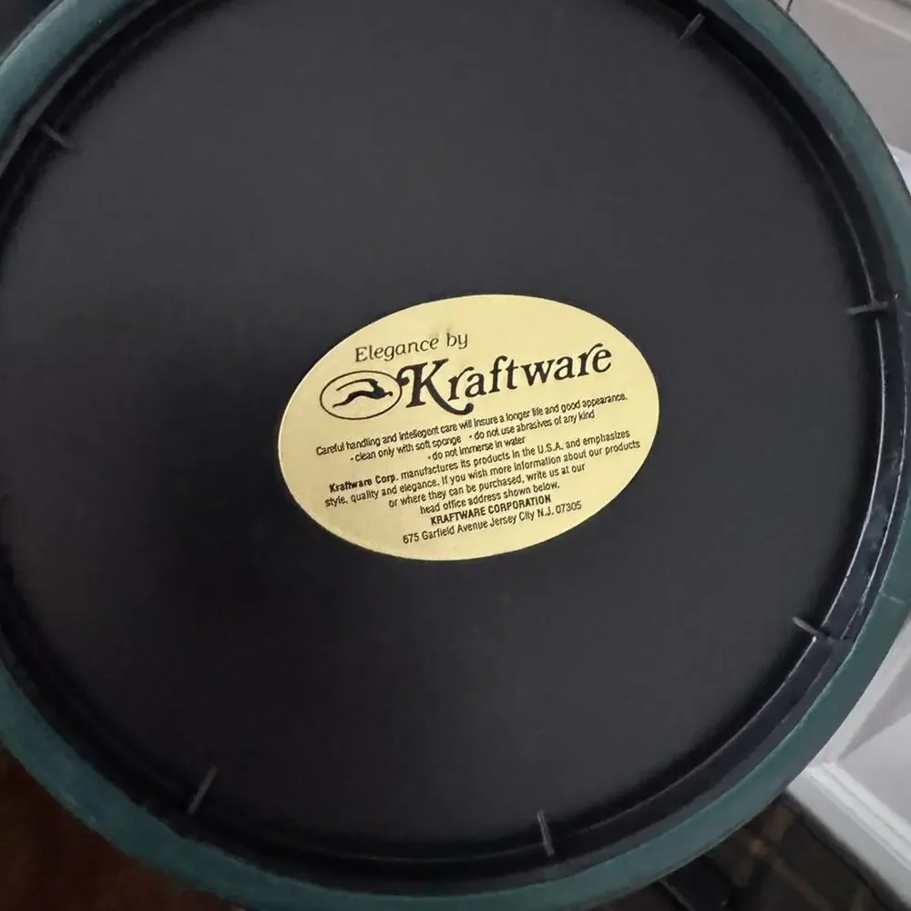 Vintage Kraftware The Greenbrier Resort Ice Bucket Green Gold